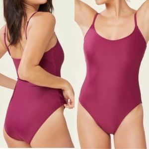 Andie The Amalfi One-Piece Swimsuit Plum long torso Medium